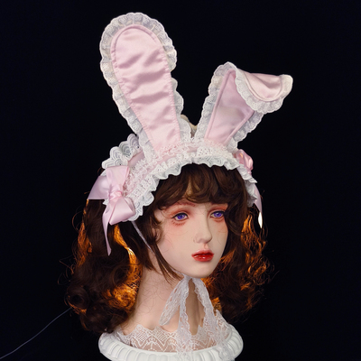 粉色兔耳发带doll感lolita百搭日常茶会可爱非bnt