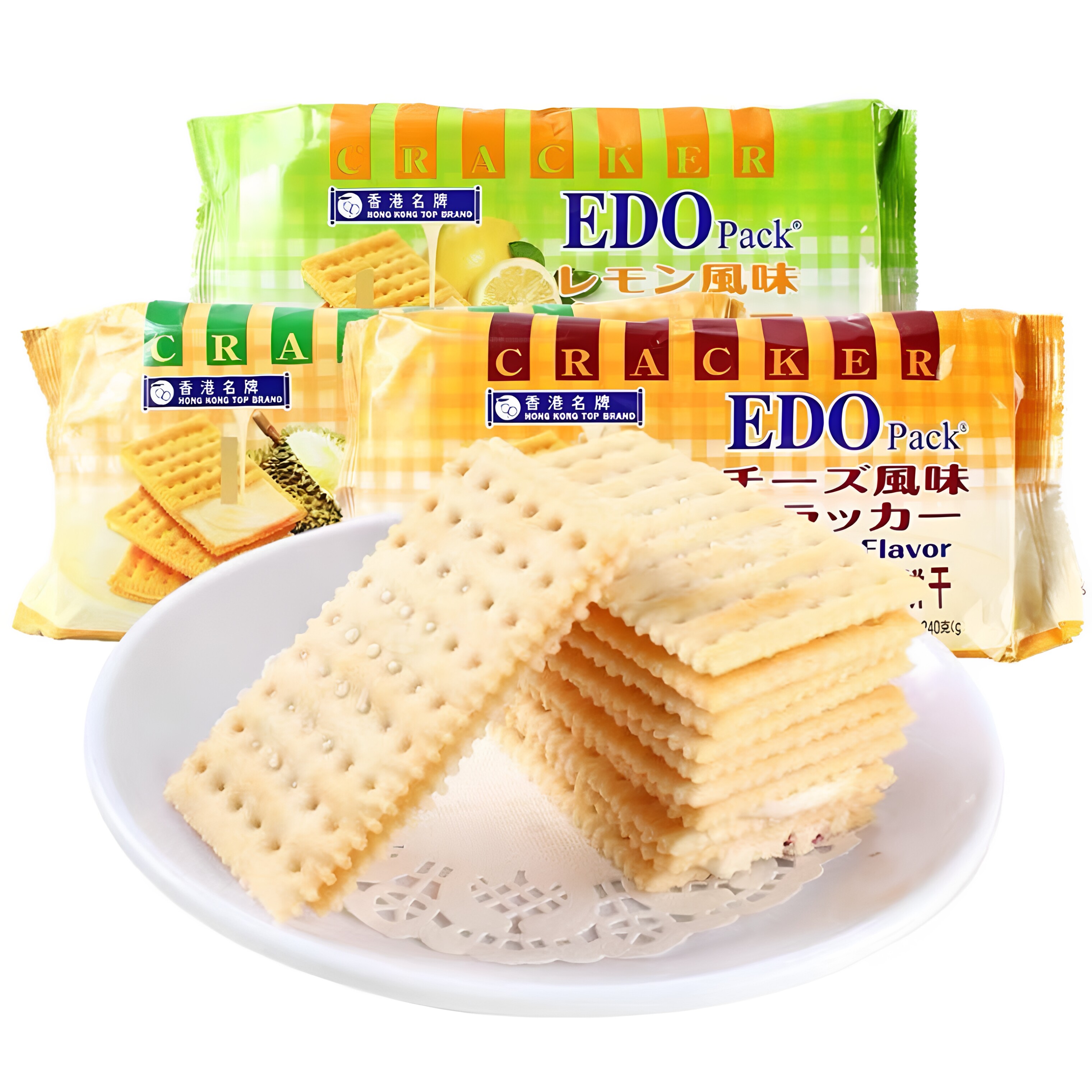 EDO苏打夹心饼干240g榴莲多口味奶油芝士柠檬水果酸奶抹茶乳酸菌