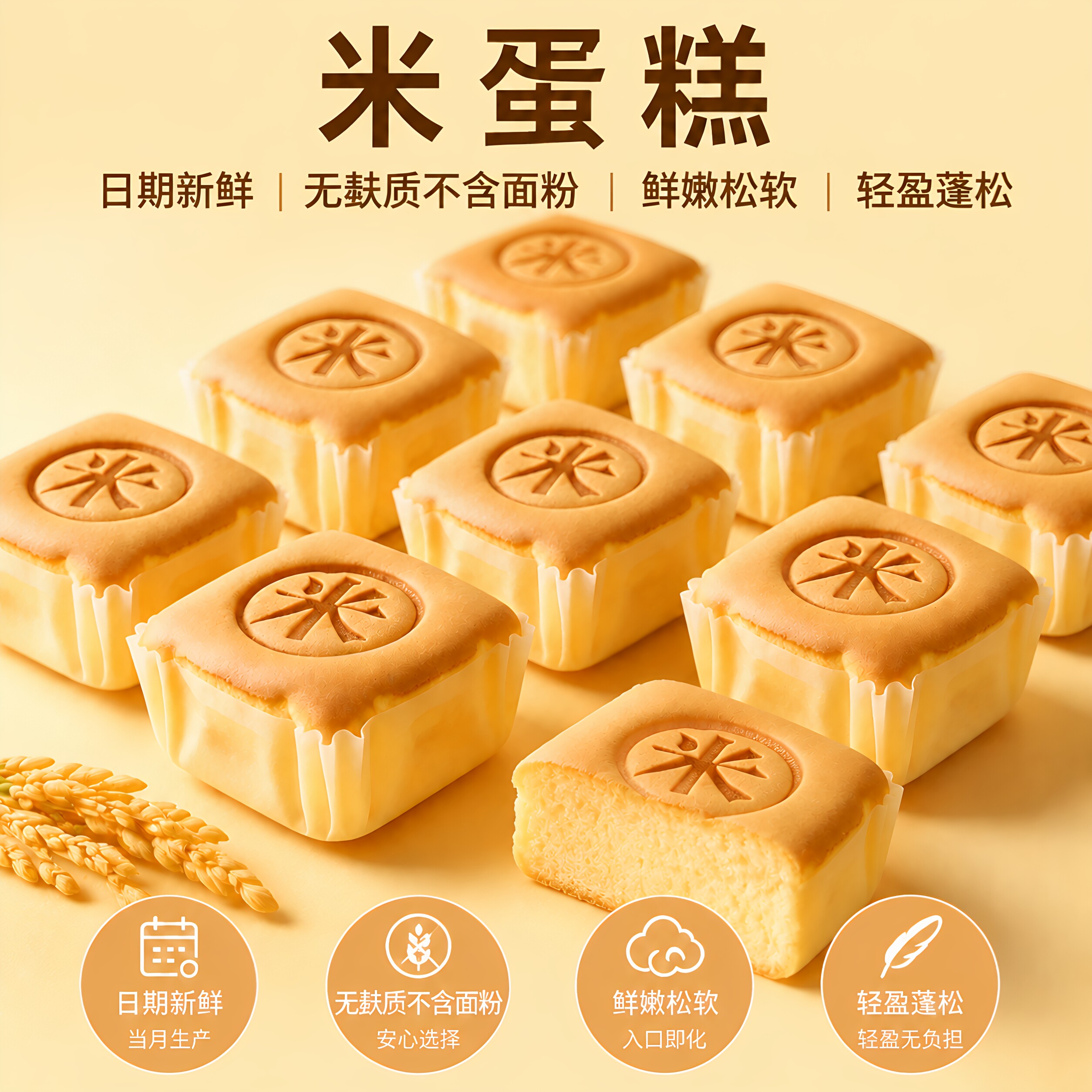 Aji糯米蛋糕264g软糕点原味山药玉米黄油味营养健康早餐食品点心