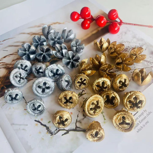 永生花尤加利十字果金色银色圣诞节新年手工diy制作配果点缀材料