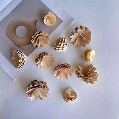 【木花】diy手工装饰玫瑰花朵幼儿园环创干花材料室内挂饰木卷花