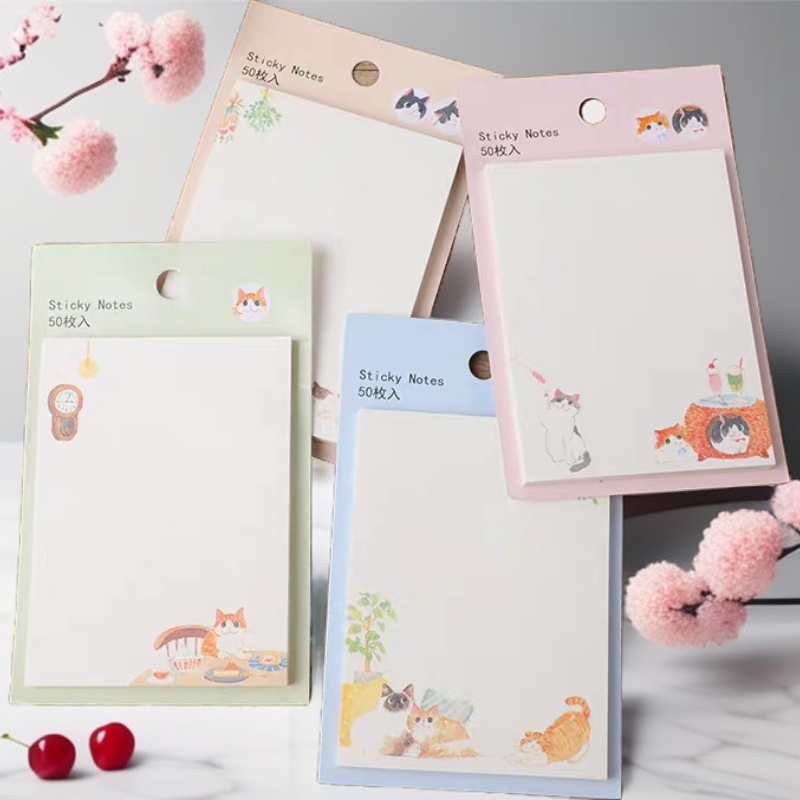 可撕便签纸初中生便利签贴纸猫咪留言记事本精美可爱备忘日记N次