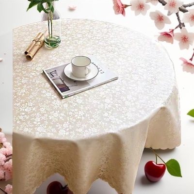 圆形餐桌垫桌布免洗防水防油轻奢高级感酒店饭店家用大圆桌加厚