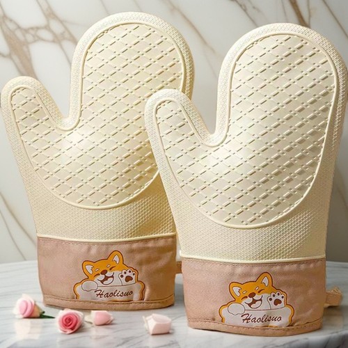 隔热手套耐高温防烫食品级加厚防滑五指烤箱手套厨房隔热防烫烘焙