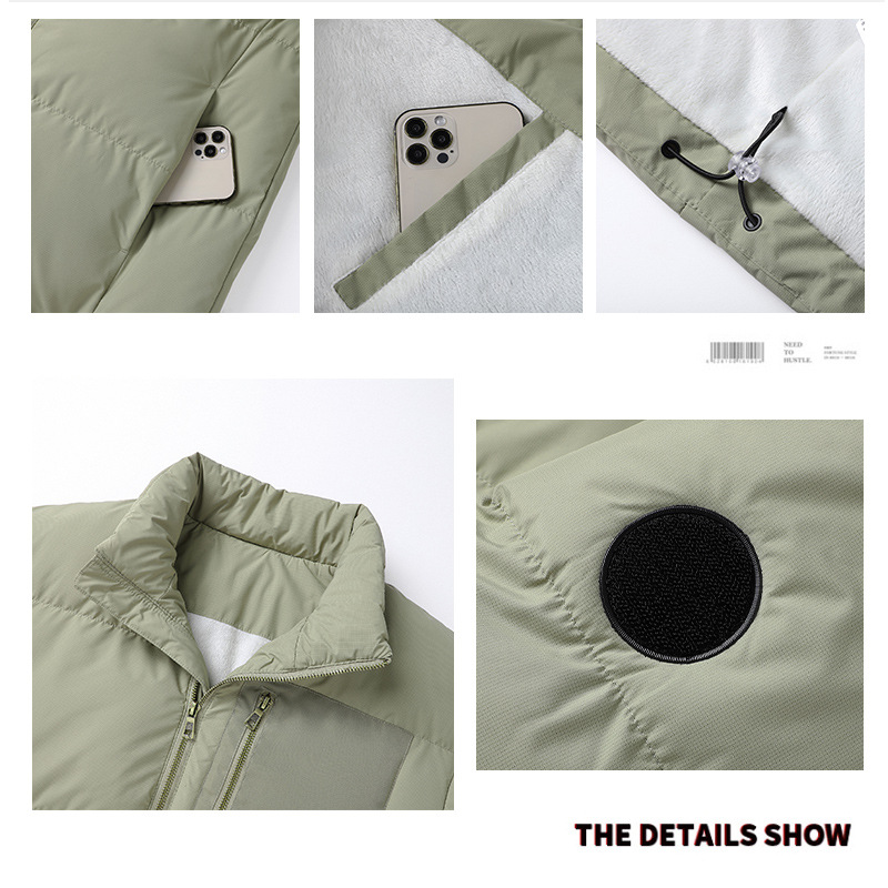 立领加绒加厚保暖棉衣男秋冬季新