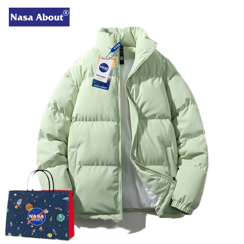 NASA立领潮流棉服男女款2025新款冬季加厚保暖羽绒休闲面包服情侣