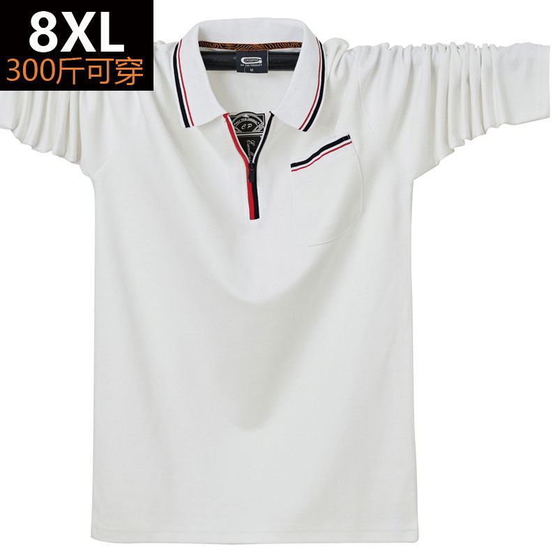 秋冬新款300斤胖子大码翻领长袖T恤加肥加大肥佬外贸真口袋POLO衫,男装,T恤,淘宝优惠券,粉丝福利购,淘宝优惠卷