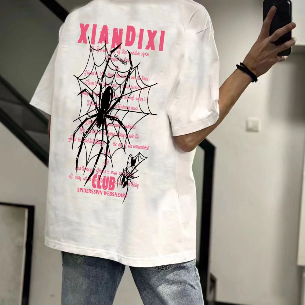 蜘蛛男短袖T恤韩版港风百搭上衣