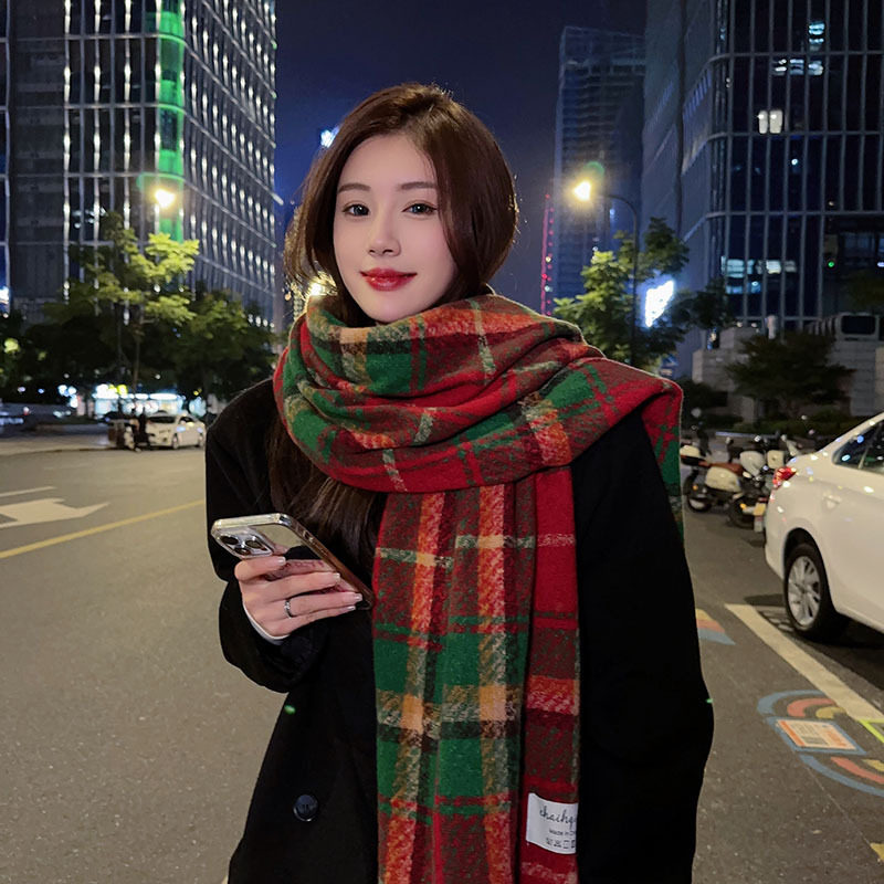 围巾女冬季韩版百搭款学院风学生给子流苏仿羊绒保暖长款围脖