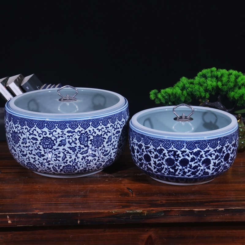 超市陈列专用酱菜缸景德镇陶瓷带盖商用展示泡菜咸菜调料储物罐子