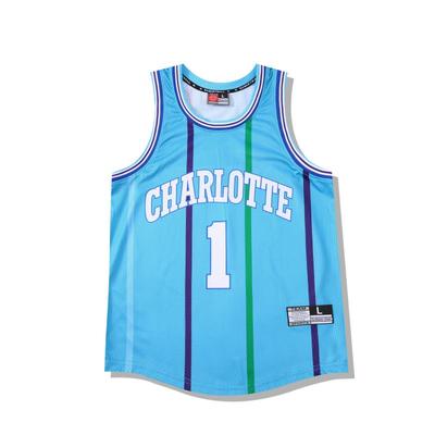 健身训练NBA复古球衣黄蜂队1号SW球迷版男款篮球服Mitchell Ness