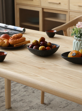 白蜡木原木餐桌清木堂日式休闲桌简约定制全实木长方形饭桌餐台子