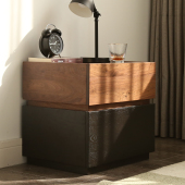 清木堂实木床头柜组合柜现代简约北欧诧寂风卧室收纳柜小户型边柜