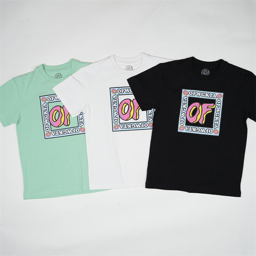 ODDFUTURE方块黄粉OF字母T恤