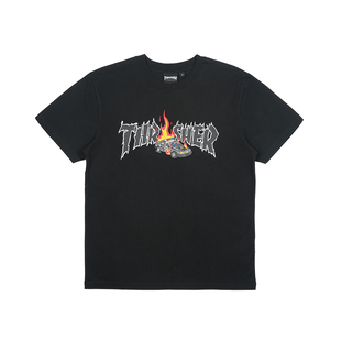 THRASHER 日版黑白警车图案印花短袖 COP CAR TEE