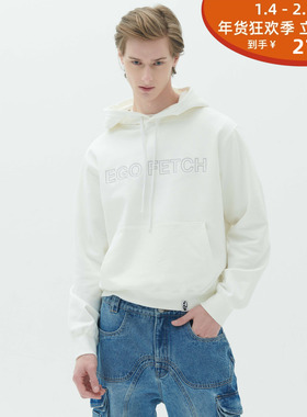 EGO FETCH 纯色LOGO帽衫连帽卫衣 EMBROIDERED HOODIE