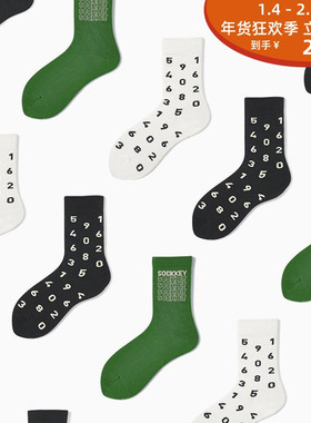 现货 潮玩艺 SOCKKEY   男女情侣款透气运动中短筒 袜子集合