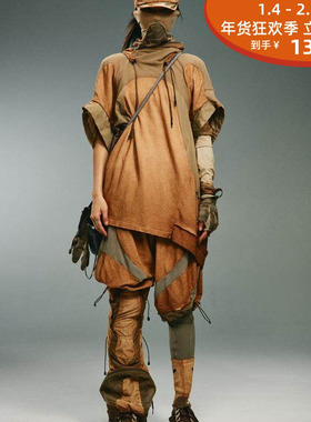 HAMCUS 24SS 拼接短袖帽衫 SM02724-1