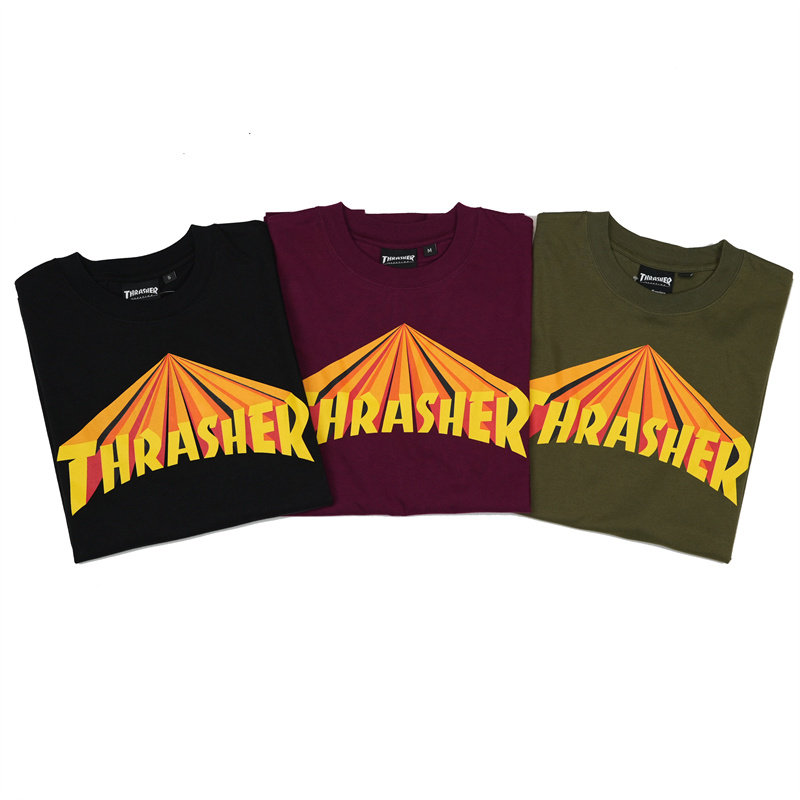 THRASHER 日版三色复古流行元素印花短袖 60S POP TEE