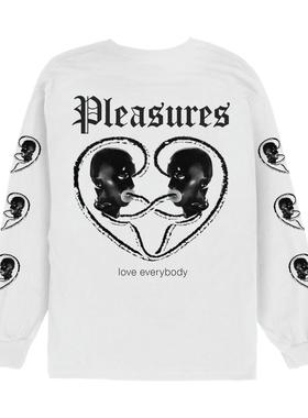 PLEASURES 24AW 对称陶瓷连线心印花长袖CONNECTED LONG SLEEVE