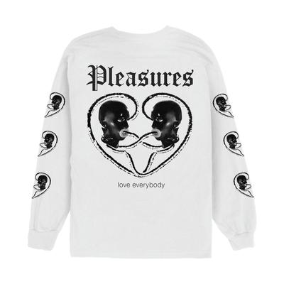 PLEASURES对称连线心印花长袖