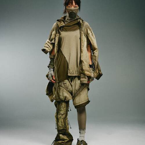 HAMCUS复古渲染拼接五分裤