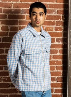 PLEASURES 24AW 双口袋千鸟格拉链夹克FOLKLORE WORK JACKET