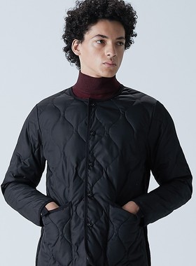 TAION 25AW MILITARY圆领纽扣羽绒夹克 CREW NECK DOWN JKT