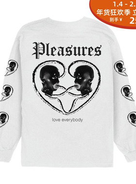 PLEASURES 24AW 对称陶瓷连线心印花长袖CONNECTED LONG SLEEVE
