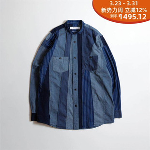 FDMTL 24AW 竖条拼布双口袋长袖衬衫FA24/SH32R / STRIPE SHIRT