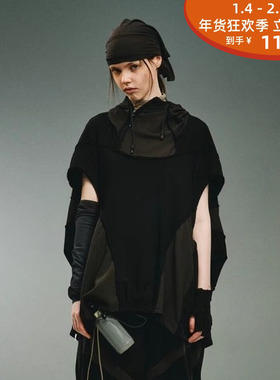 HAMCUS 24AW 拉链连帽短袖 XM00224-1时尚潮流