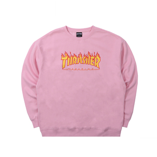 火焰滑板连帽衫 THRASHER BMX 印花圆领卫衣 日版