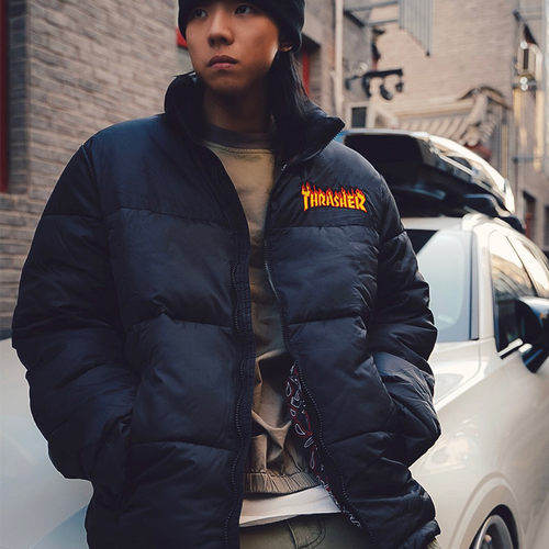 thrasher火焰王一博同款棉服