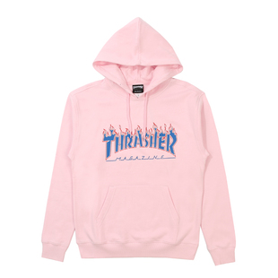 日版 HOODED 印花帽衫 FLAME 火焰滑板 BLUE THRASHER