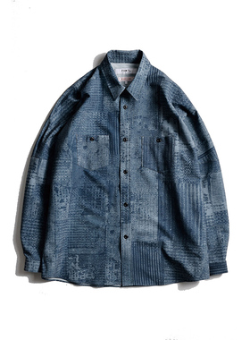 FDMTL 印花长袖衬衫 DIGITAL BORO SHIRT 23AW 阿美咔叽美式复古