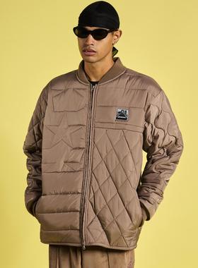 PLEASURES 24AW 不规则压线羽绒夹克STONEHENGE QUILTED JACKET