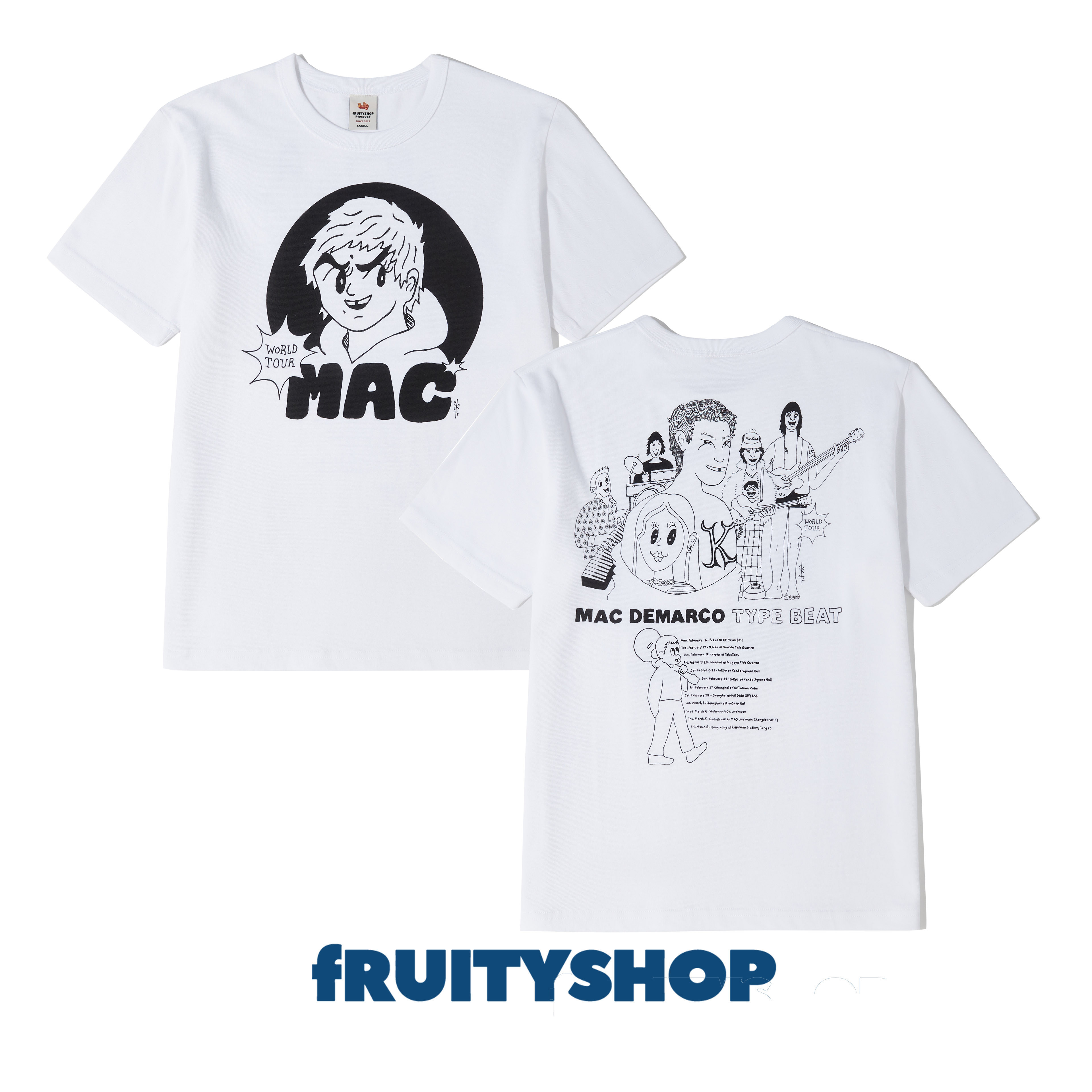 fRUITYSHOP 黑白两色MACDEMARCO巡演短袖MAC DEMARCO TEE