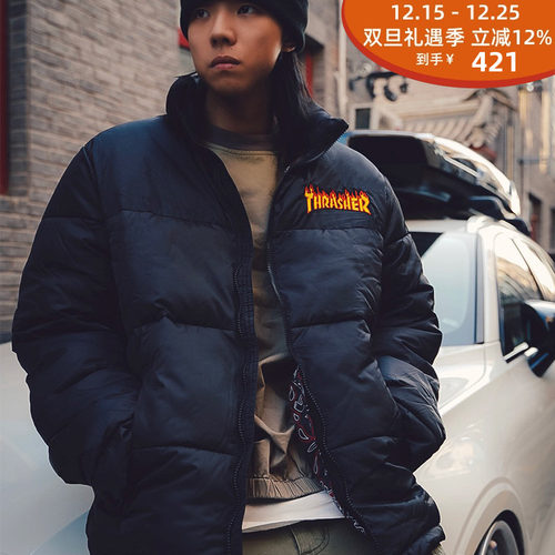thrasher火焰王一博同款棉服