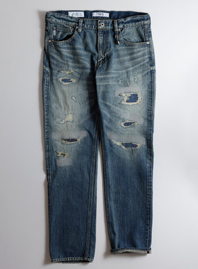 FDMTL CS124经典破洞磨毛牛仔裤 CLASSIC STRAIGHT DENIM CS124