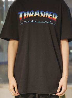 现货 潮玩艺 THRASHER HOMETOWN GLITCH 日本线 数码印花短袖T恤