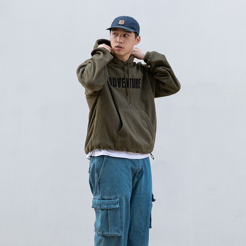 RADIUM潮牌摇粒绒男装连帽卫衣