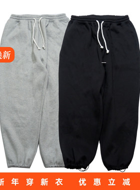 RADIUM秋冬宽松韩版日系机能运动束脚裤 针织运动抽绳卫裤男装潮