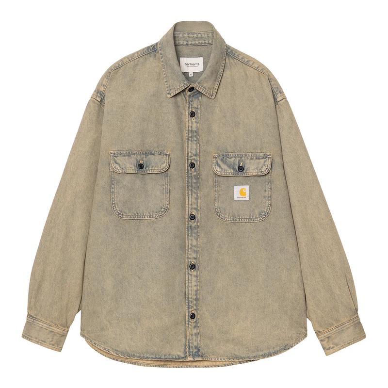CARHARTT WIP男式牛仔衬衫盎司蓝皮染工艺