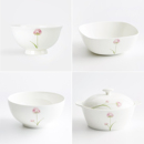 骨瓷微瑕餐具中式 简约大号面碗可微波 饭碗菜盘家用韩式