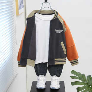 3儿童装5男童外套春秋款2025款13大童男装棒球服15岁秋冬夹棉夹克