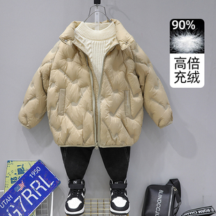 5儿童装6男童轻薄羽绒服冬季2025新款13岁大童男孩秋冬装短款外套