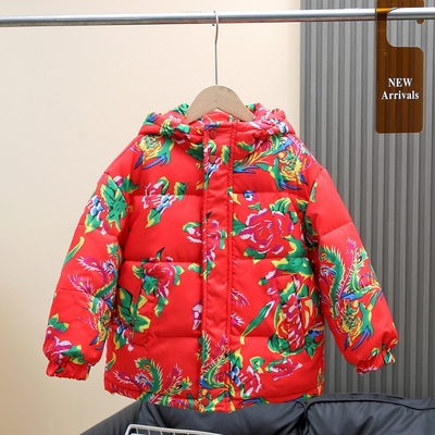 男女童加厚冬季东北大花袄男童装