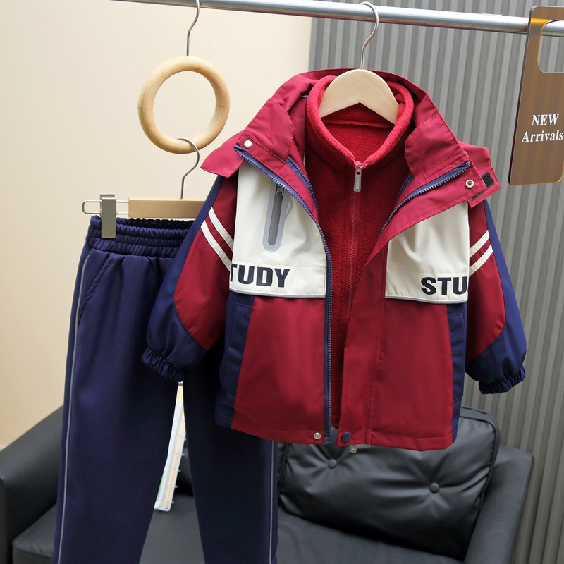 男童装户外春秋冬仿冲锋衣