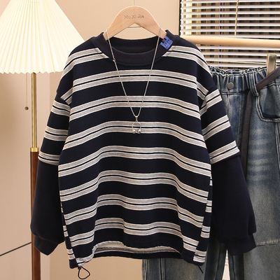 男童加绒卫衣秋冬新款