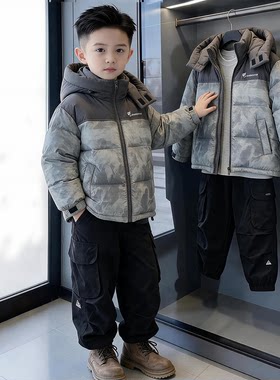 男童冬季加厚中长款羽绒服